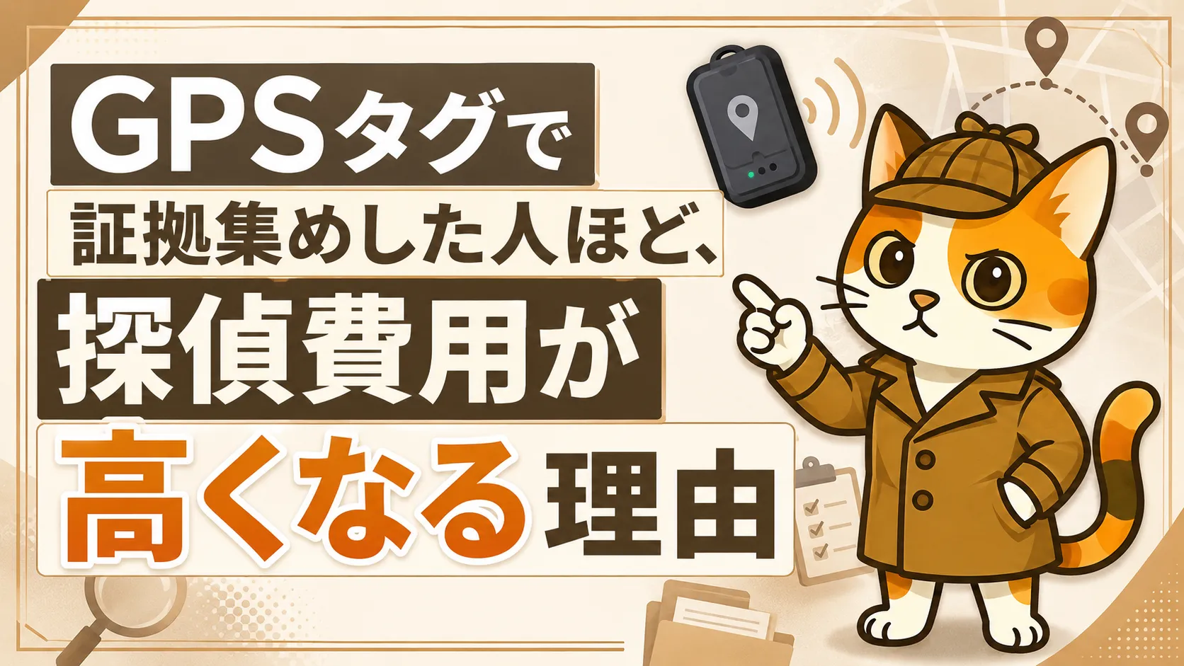 GPSタグで証拠集めした人ほど、探偵費用が高くなる理由を解説する記事