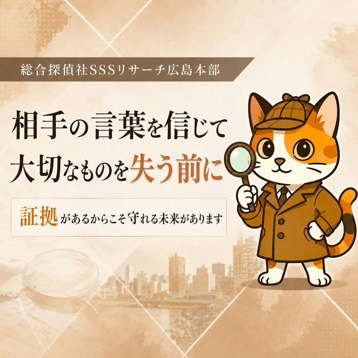 広島県広島市の総合探偵社SSSリサーチ広島本部のトップページ画像